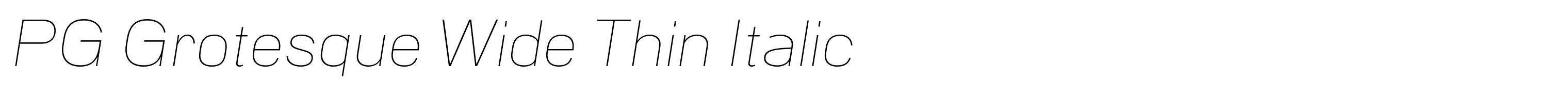 PG Grotesque Wide Thin Italic